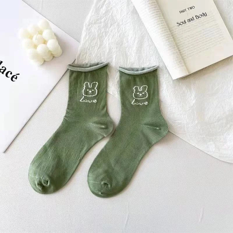 White lace cartoon stockings for spring and fall, Japanese JK socks, perfect for summer, a pile of stylish socks all yea — photo 8