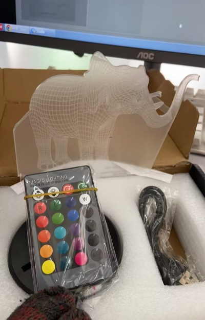 Nova luminária 3D de elefante Luz LED visual colorida Sensível ao toque Decoração de presente Abajur 3D pequeno Ilumine seu espaço com charme. — foto 1