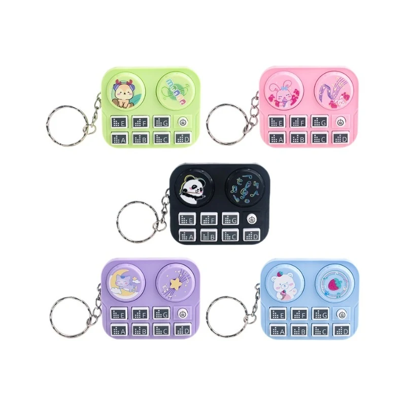 Mini Gravador de Disco Portátil com Música de Desenho Animado Chaveiro Pingente Ouça suas músicas favoritas, grave áudios e divirta-se com este gadget fofo. — foto 1