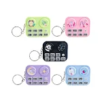 Mini Gravador de Disco Portátil com Música de Desenho Animado Chaveiro Pingente Ouça suas músicas favoritas, grave áudios e divirta-se com este gadget fofo. — foto 1
