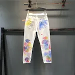 Women's Stretch Print Floral Straight Jeans Pencil Pants, offering a comfortable and stylish fit for everyday wear. — photo 2
