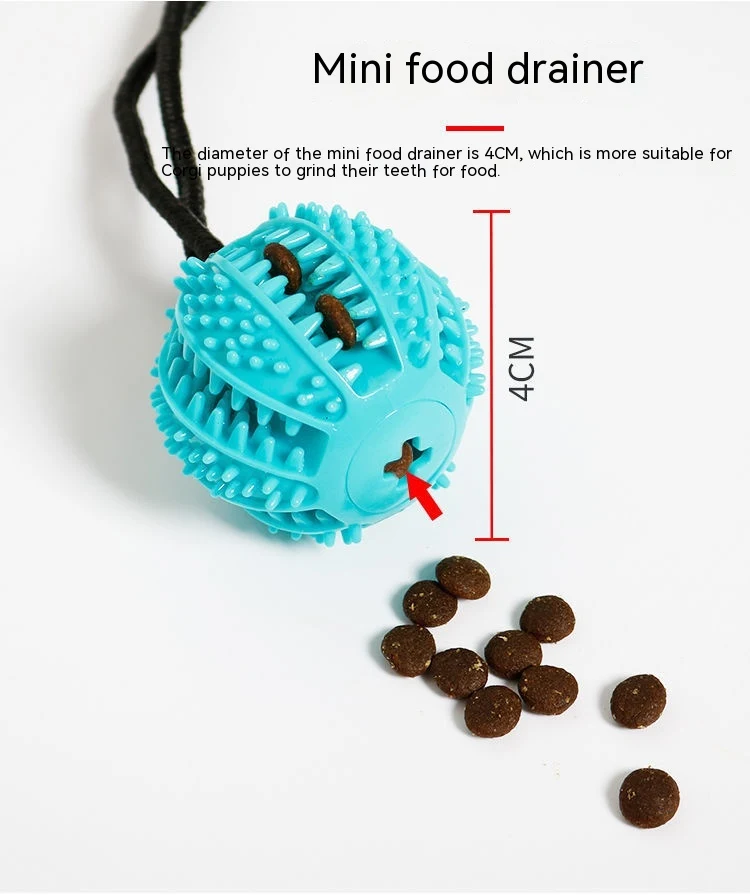 Dog toy food dropping ball, teeth cleaning molar rod brushing for healthy gums, fresher breath, playtime, and rewarding — photo 9