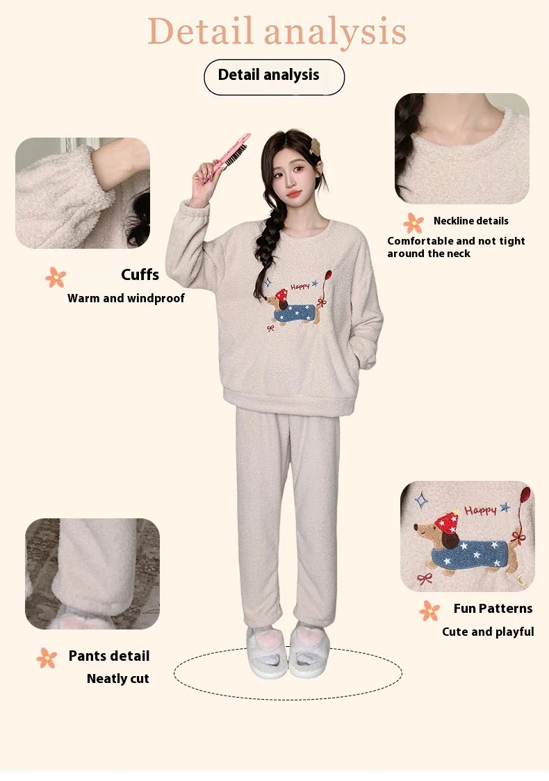 Title 5, Autumn And Winter Thick Coral Fleece Cartoon Cu...