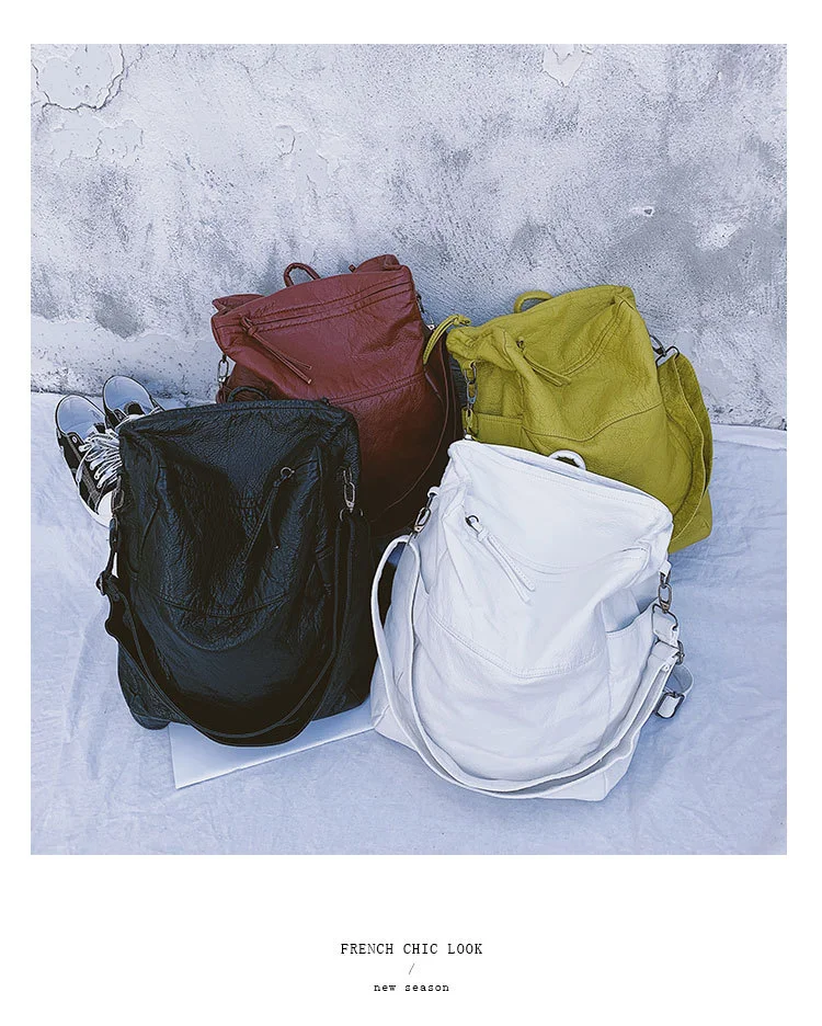 Mochila Escolar Estudantil Grande Capacidade PU Bolsa Diagonal Portátil Mochila de Viagem Amplo Espaço Confortável e Resistente — foto 6