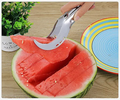 Title 1, Stainless Steel Watermelon Cutter Slicer. Effor...