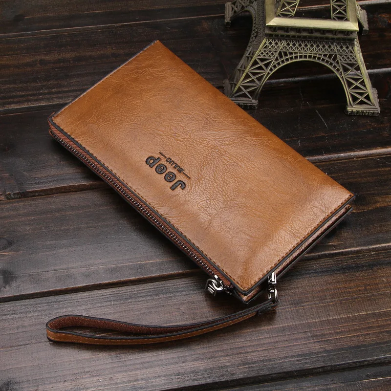 Title 5, Bolsa de mão longa com zíper para homens de neg...