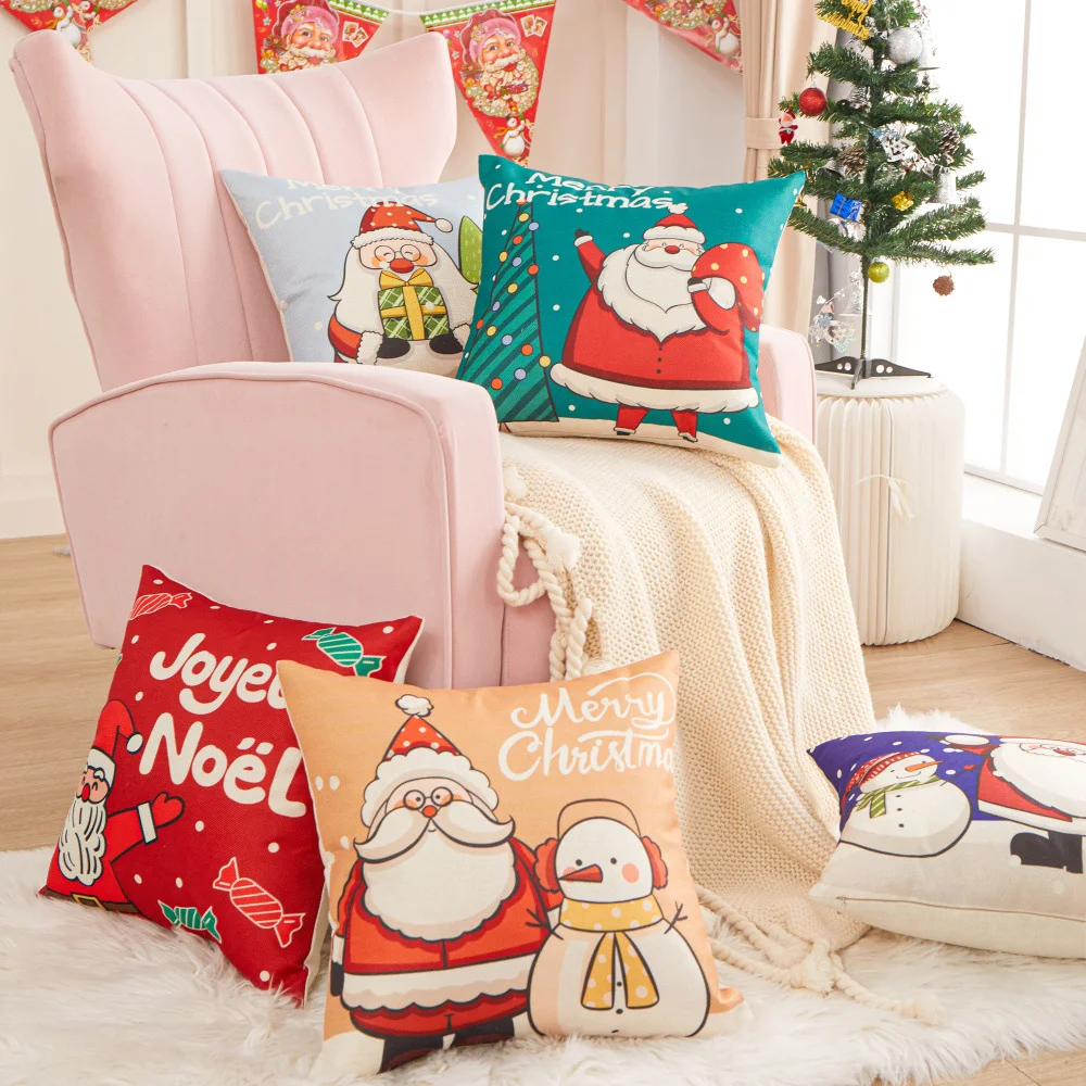 Capa de almofada de Natal para sofá de casa, decore sua sala de estar com esta capa festiva e crie um ambiente aconchegante. — foto 1