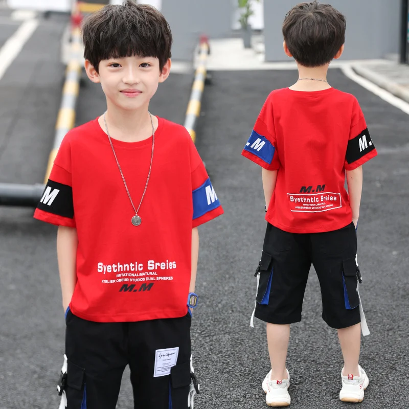 Title 17, Summer two-piece set for boys, handsome Korean ...