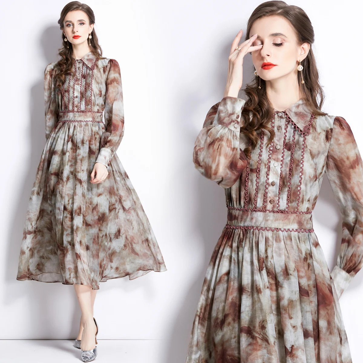 Title 3, Slimming A-Line Printed Shirt Dress – flatterin...
