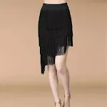 Saia feminina de cor sólida com franjas irregulares Elegância e estilo em uma peça única. Ideal para looks modernos e cheios de personalidade, confortável e fashion. — foto 2