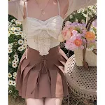 Conjunto Saia Plissada Cintura Alta e Slim Design Sense Feminino. Desfrute de um visual elegante e moderno com este conjunto incrível. — foto 4