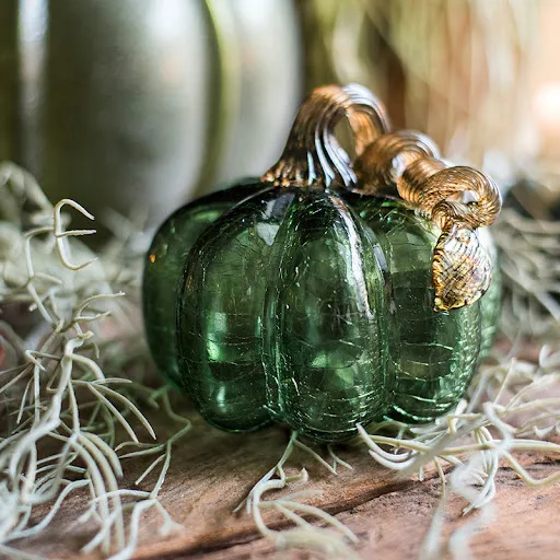 Title 3, Handmade Christmas glass pumpkin decoration for...