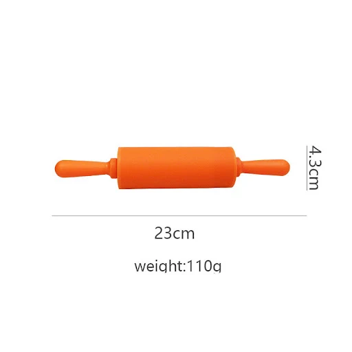 Title 10, Silicone Rolling Pin with Wooden Handle for Noo...