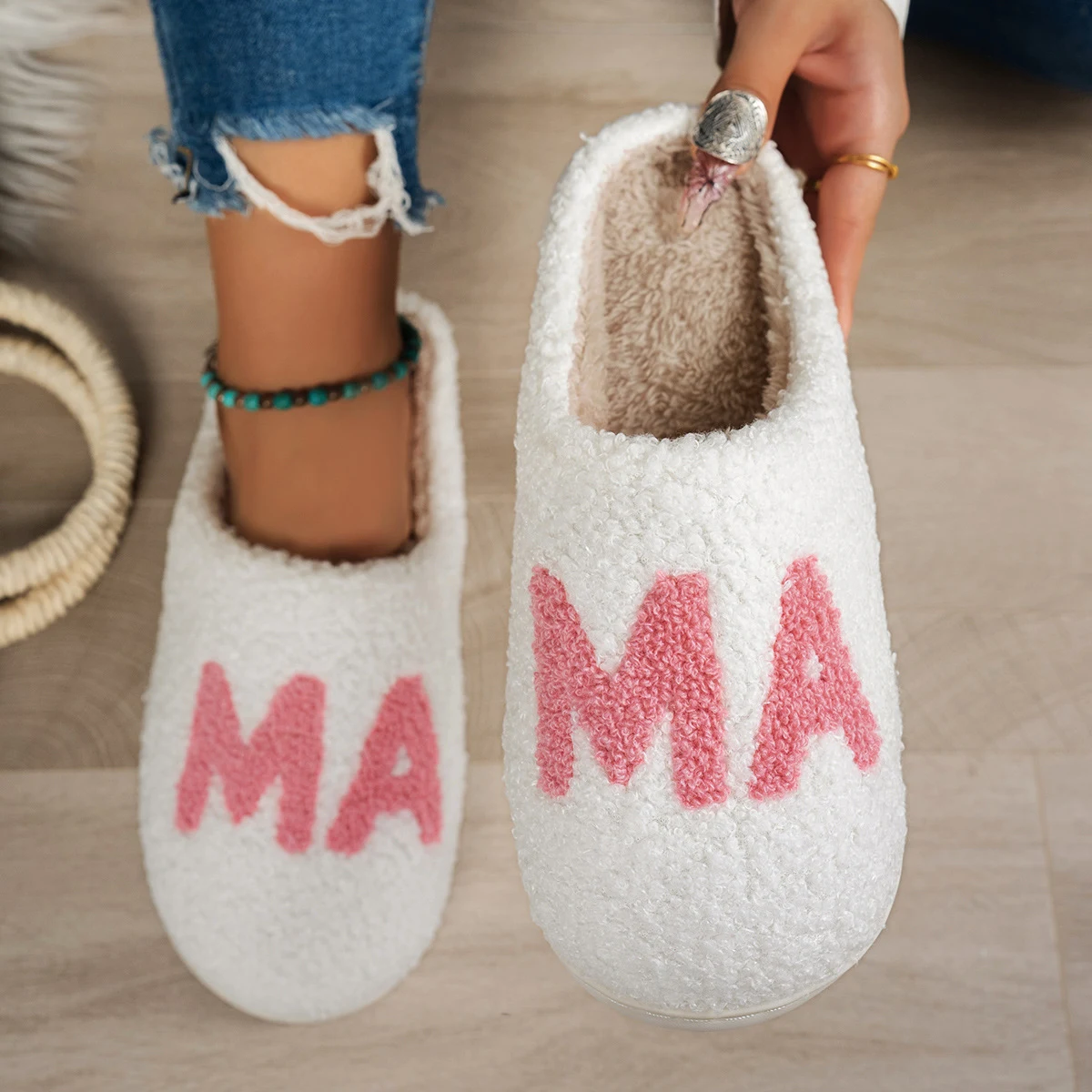 MAMA Christmas Gift Plush Cotton Slippers, ultimate comfort and warmth for Mom. Soft, cozy slippers perfect for relaxing — photo 4