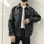 Men's PU Leather Jacket, Youth Loose Lapel Workwear. Comfortable and stylish for everyday wear, offering a casual and ve — photo 1