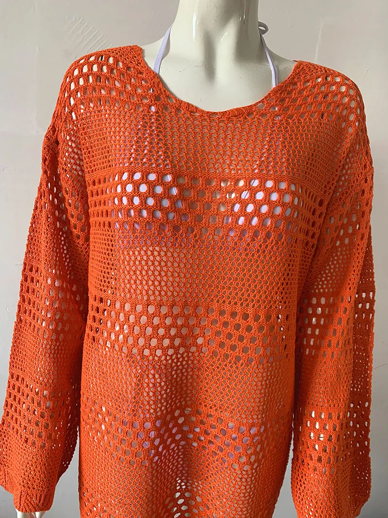 Title 10, Womens Beach Sun Protection Knitted Cutout Blo...