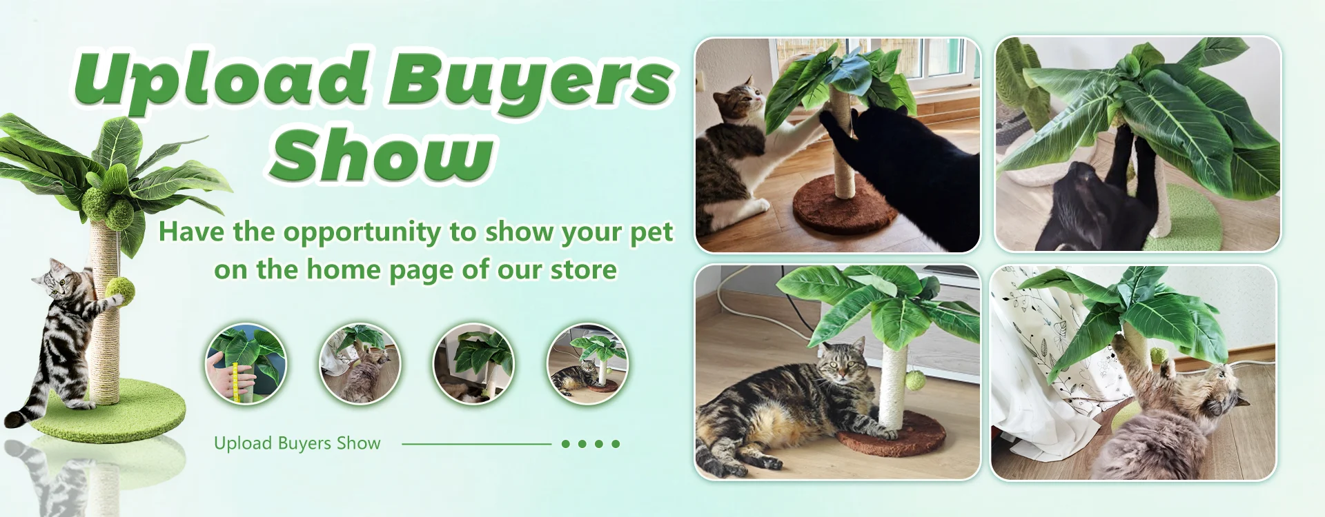 Title 1, Cat Scratching Post for Kitten Cute Green Leave...