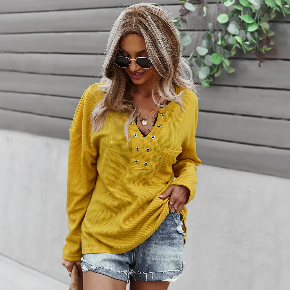 Title 4, Fashion Womens Solid Color Knitted Sweater Tre...