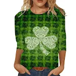 Digitaal bedrukt groen T-shirt met ronde hals — foto 9