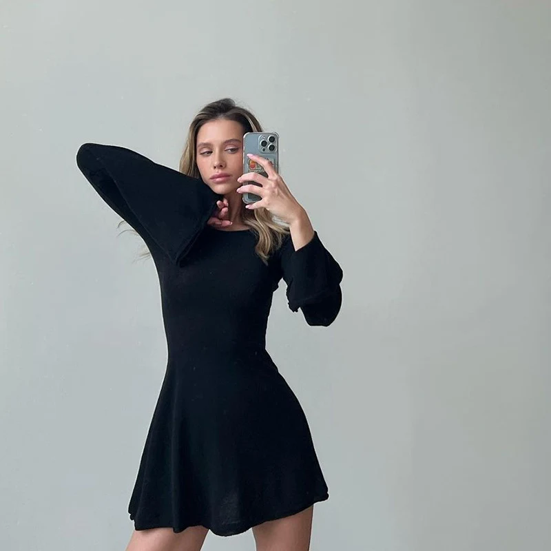 Title 11, Fashionable elegant slim basic woolen long slee...