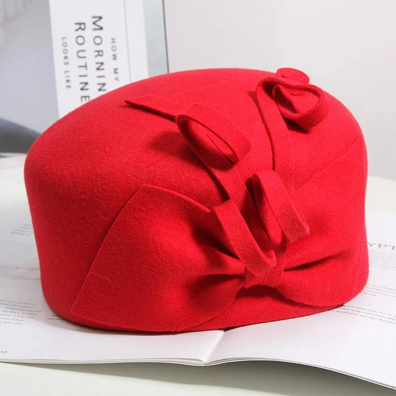 Title 2, Womens Autumn And Winter Floral Woolen Hat