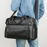 Genuine Leather Large Capacity Briefcase Men's Horizontal First Layer Cowhide Computer Storage Bag for Professionals. — photo 4