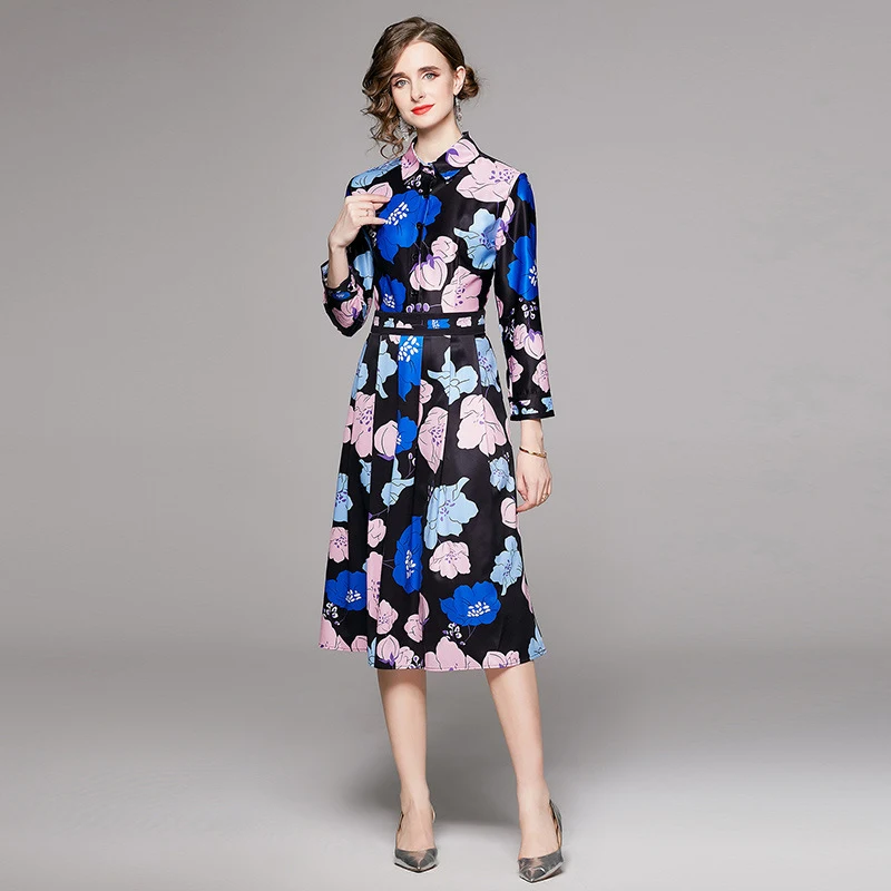 Title 6, Waist Slimming Positioning Printing Dress