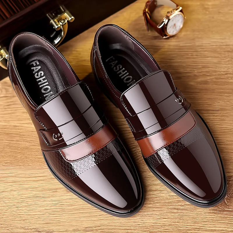 Set casual da uomo Scarpe in vernice basse Calzature eleganti e confortevoli Perfette per l'uso quotidiano Design moderno con suola resistente — foto 6