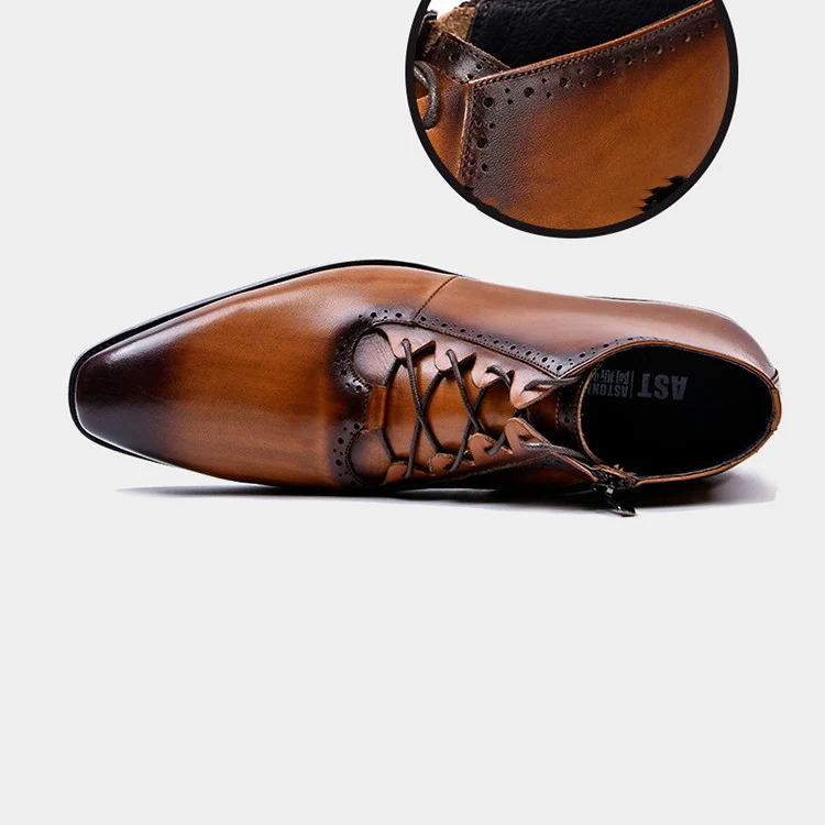 Men's High Top Leather Shoes Knight Leather Boots Stylish and durable footwear for men Comfortable and long-lasting perf — photo 2