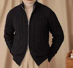 Pure Cotton Knitted British Thickened Heavy Weight Twisted Double Zipper Cardigan. Superior warmth and comfort. A stylis — photo 5