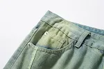 Yellow Mud Dyed Old Green Wide-leg Jeans. Comfortable, stylish, and unique. Perfect for a casual and trendy look, all da — photo 16