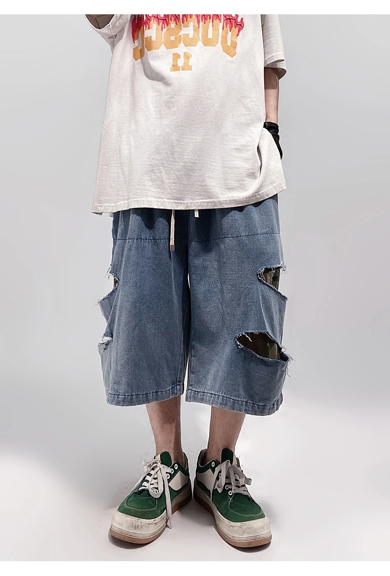 Title 22, Męskie Szorty Proste Retro Plus Size Luźne, Wyg...