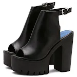 Peep Toe Sandalen mit klobigem Absatz, hohem Absatz und wasserdichtem Design, ideal für Stil und Schutz, den ganzen Tag. — foto 4
