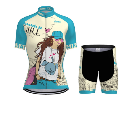 Title 6, Summer SKY Short-sleeved Bib Cycling Jersey per...