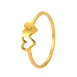 Anel Duplo Amor Vazado Banhado a Ouro 18k, Joia Não Desbotável. Demonstre seu amor com esta joia elegante e duradoura. Presente perfeito. — foto 2