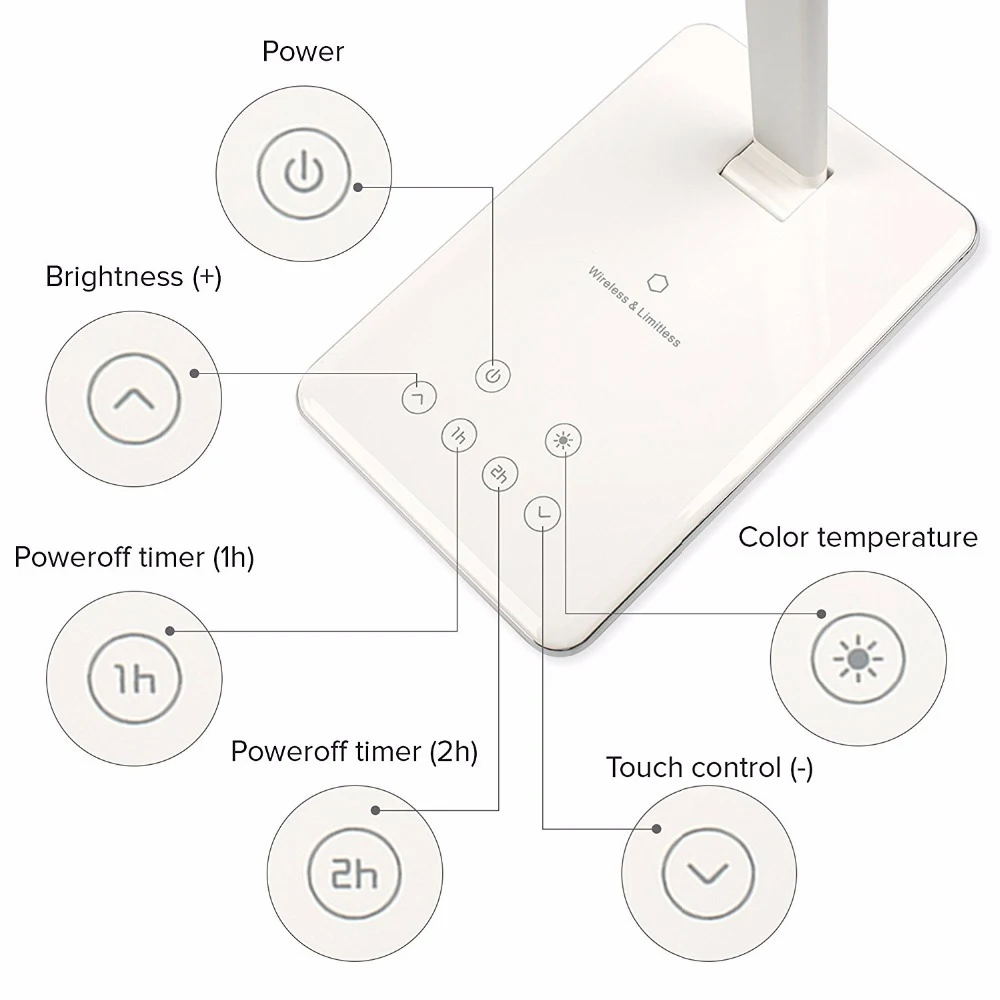 Title 9, LED table lamp featuring touch control and dimm...