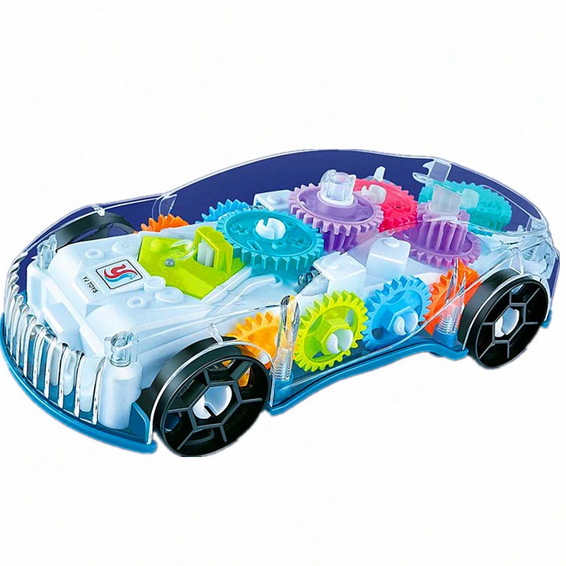 Carro de brinquedo elétrico com luzes, música e engrenagens transparentes, um conceito que diverte e educa crianças de forma interativa. — foto 5