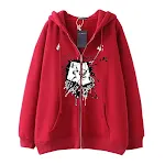 Dark Style Hip Hop Gothic Skull Zipper Hooded Sweatshirt, a stylish and comfortable way to express your unique personali — photo 6