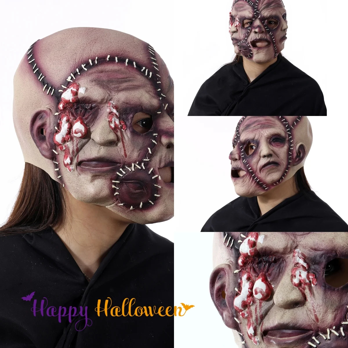 Maschera di Halloween Grimace a tre lati, horror cosplay, accessorio per feste spaventoso. Perfetta per un look terrificante! — foto 1