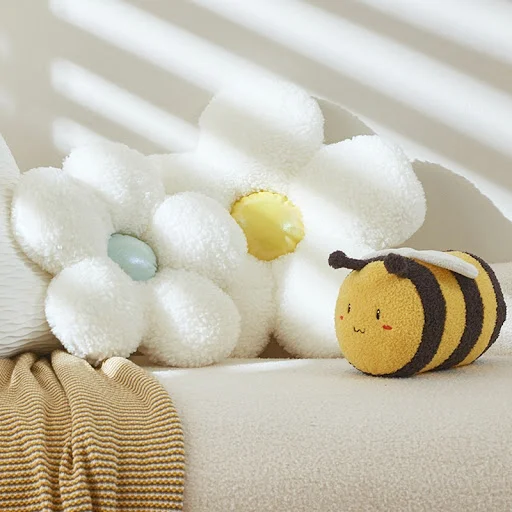Title 3, Bee Doll Flower Cushion for Living Room, Simple...