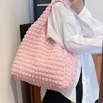 Bolsa de ombro plissada Cloud Bubble de grande capacidade para meninas, espaçosa e estilosa, perfeita para escola, passeios e muito mais. — foto 5