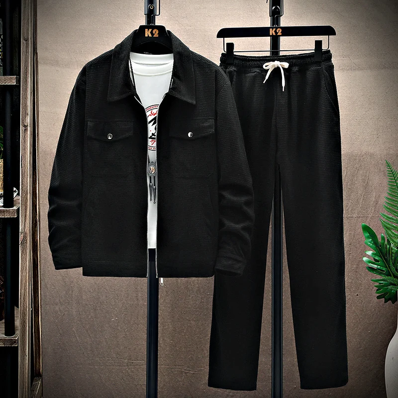 Jaqueta Casual Masculina com Zíper e Textura Waffle Conforto e Estilo para o Dia a Dia Perfeita para um Visual Descontraído Leve e Versátil — foto 3
