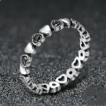 Anel feminino em prata esterlina com coração de zircônia de diamante. Um anel de cauda elegante e delicado para adicionar brilho ao seu visual. — foto 6