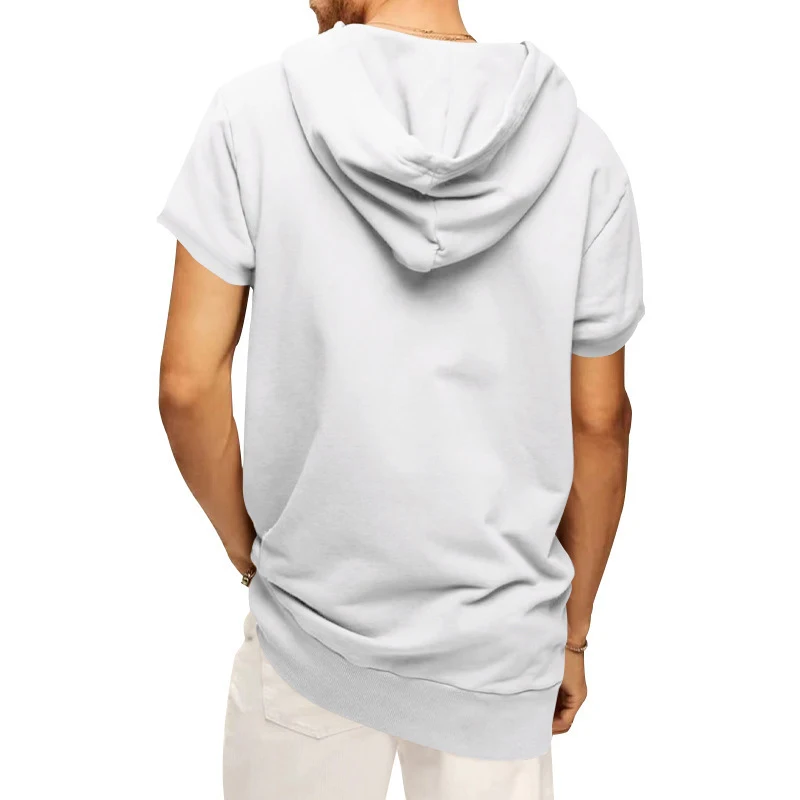 Men's Sleeveless Hooded Pony Clip Loose Short Sleeves Top perfect for casual wear, offering comfort and style on warmer — photo 4