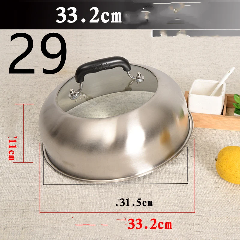 Title 30, Wok rotondo rialzato in acciaio inox con coperc...
