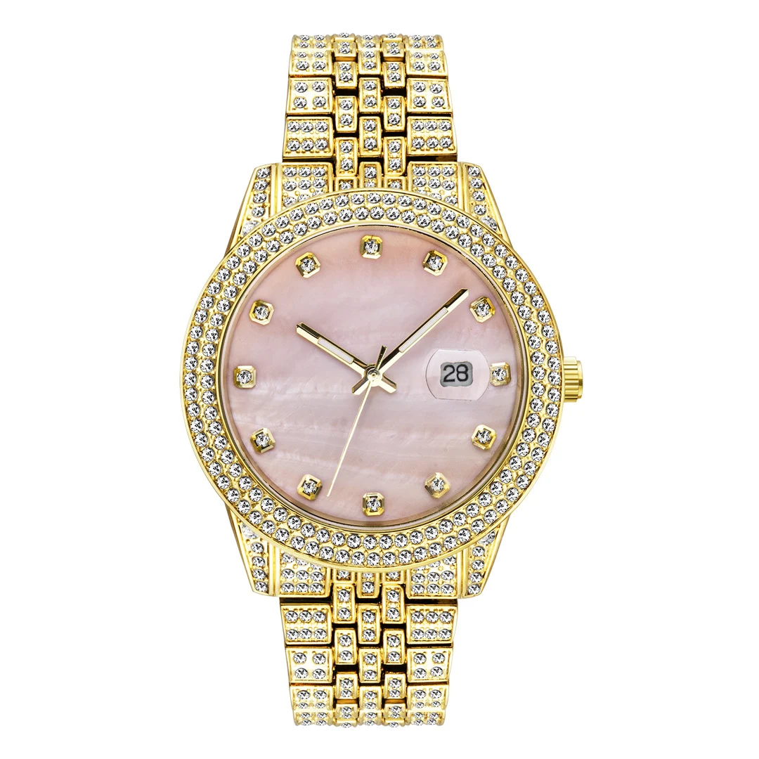 Relógio Diamante Hip Hop Fashion Diamantes Completo Luminoso para Brilho Máximo e Visibilidade Noturna Estilo e Elegância — foto 10
