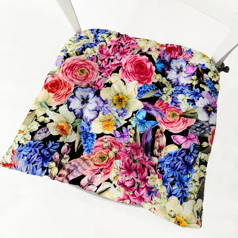 Almofada para cadeira de flanela grossa Flower Flower 213, macia e confortável, ideal para longas horas sentado, perfeita para casa e escritório. — foto 14