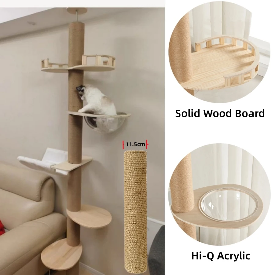 Title 6, Highly Customizable Wooden Cat Tree Tower With ...