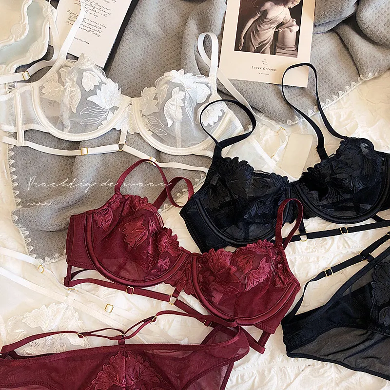 Title 1, Ultra-thin French lace bra designed for big bus...