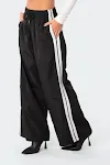 Women's Striped Draping Effect Wide-Legged Versatile Pants Contrast Color Mopping Casual Sports Pants. — photo 2